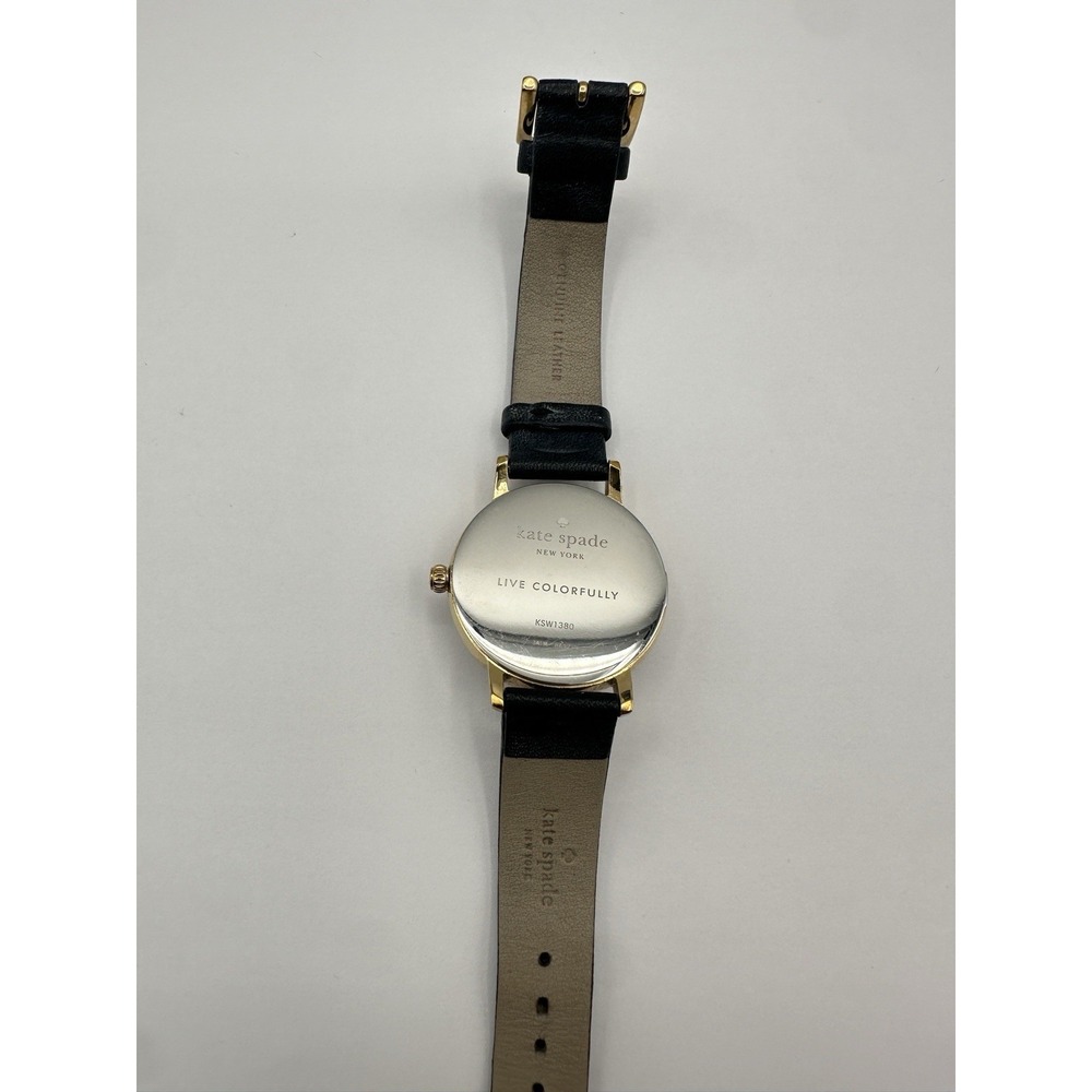 Kate Spade Scallop Watch Face Leather Band New York Gold Tone Case - Picture 7 of 8